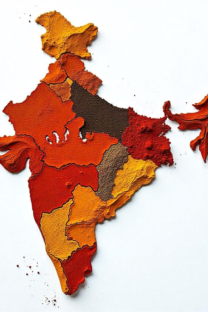 Gewürzkarte von Indien. Kaffee-Etikette für unseren India Malabar Monsooned aus der Handwerklichen Kaffeerösterei Guntramsdorf